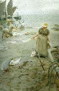 Anders Zorn fiskmarknad i st. ives France oil painting artist